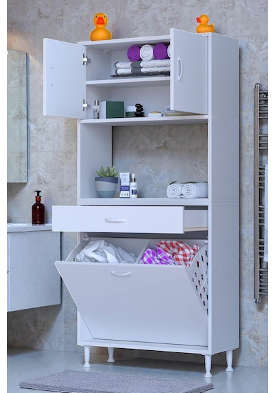 Eliusta Seris Sepetli Ve Çekmeceli Banyo Dolabı G:70 Cm Çok Amaçlı Beyaz Düzenleyici 70x173x32,5 Cm Dolap Beyaz Eliusta Seris Sepetli Ve Çekmeceli Banyo Dolabı G:70 Cm Çok Amaçlı Beyaz Düzenleyici 70x173x32,5 Cm Dolap Beyaz