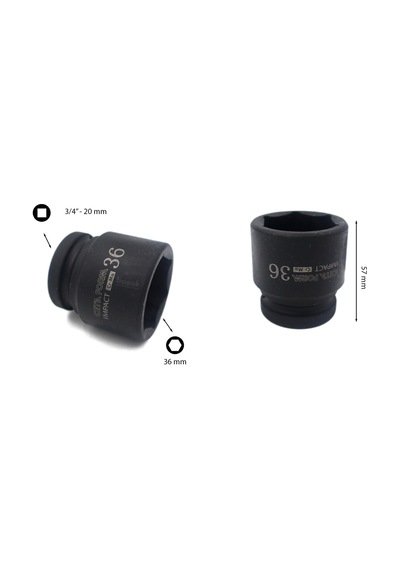 Ceta Form 36 mm 3/4” 6 Köşe Havalı Lokma Anahtar C72-H36