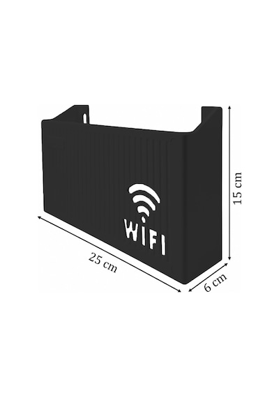 Duvara Asılabilir Wifi Vidalı Askı Yapışkanlı Modem Kutusu WiFi Router Rafı  25x15x6cm