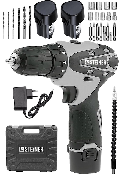 Steiner Titan 36 V Çift Akülü Şarjlı Vidalama Matkap Gri + Set