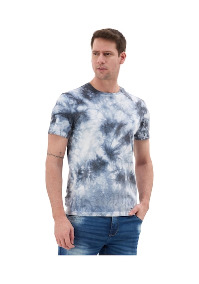 Cipo & Baxx Batik Desenli Bisiklet Yaka Regular Fit Kısa Kollu Erkek T-shirt Ct864 Mavi