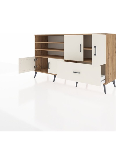 Hyperion Konsol 5 Raflı Tek Çekmeceli 4 Kapaklı 176x44x99 Çam-ayt Çam-aytaşı