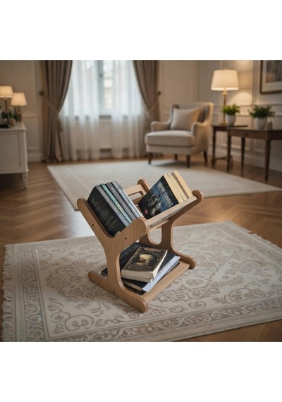 Kitaplık Ve Dergilik Organizatör Dekoratif Demonte Açık Ceviz