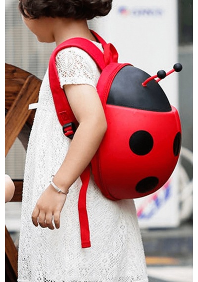 Supercute Kırmızı Ladybug Sırt Çantası Kırmızı