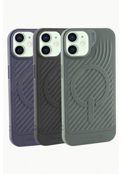 Apple iPhone Uyumlu 12 6.1 Lüx Magsaff Gear Silikon Kılıf Siyah