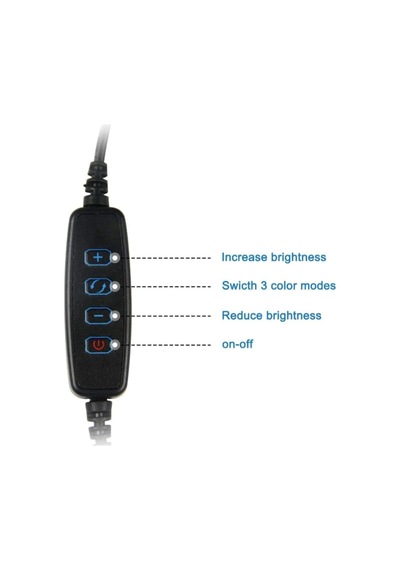 Tr Mandallı Led Çalışma Okuma Işığı, Flex Ayarlanabilir, 3 Renk Işık, Masa Gece Lambası, Siyah Genel