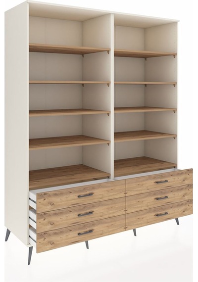 Kronos Gardrop 10 Raflı 6 Çekmeceli 176x59x221 Aytaşı-çam Beyaz Kronos Gardrop 10 Raflı 6 Çekmeceli 176x59x221 Aytaşı-çam Beyaz