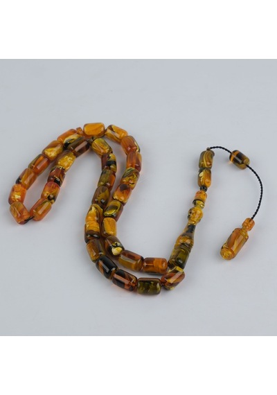 Katalin Usta İşi İmzalı Kapsül Kesim 8x12mm Tesbih - Sarı