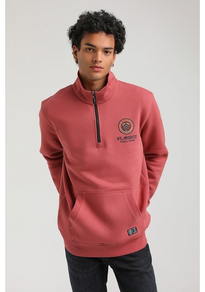 New World Polo Kestane Slim Fit Half-zip Sweatshirt 23fwm64064 - Kiremit