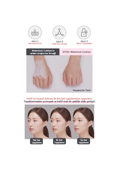 24 Saat Kalıcı Esans İçeren Nemlendirici Cushion A'pıeu Waterlock Cushion 21n Spf50+/pa++++ 21 43088978