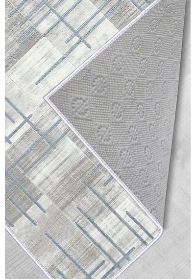 Rovigo Home Dijital Baskı Yıkanabilir Kaymaz Taban Salon Halısı Rvg0560 Gri