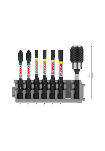 Professional Accessories Accessories 7 Parçalı Tornavida Ucu Seti Impact Control, T/pz/ph Uçlar - Uzunluk: 25 Mm, Ev