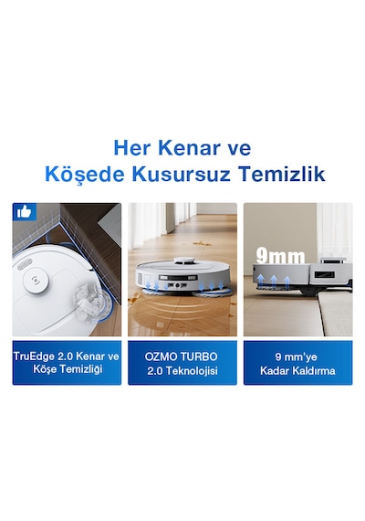 Ecovacs Deebot T30C 1 L Solüsyonlu Beyaz Robot Süpürge