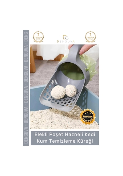 Kumtemizleme Hazneli Pratik Poşetli Hijyenik Dayanıklı Kaliteli Yeni Nesil Tasarım Kedi Kum Temizle
