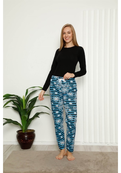 Akbeniz Kadın Pamuklu Alt Pijama 27389 - S Mavi