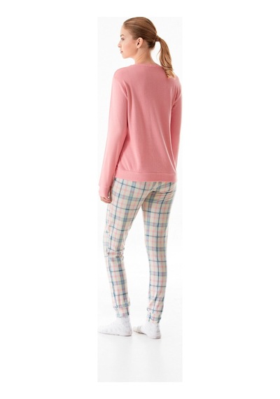 Fullamoda Tavşan Nakışlı Bisiklet Yaka 2 Li Pijama Takımı 24mıcg631216870-pembe Pembe