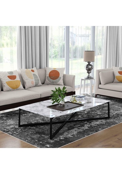 Kaymaz Taban Yıkanabilir Halı Mutfak, Salon, Yatak Odası İçin Modern Dijital Baskı Halı Slnhalı25 - 0082 Çok Renkli