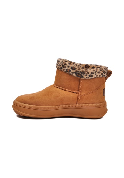 Taba Leopar Kürklü Soğuğa Dirençli Kaymaz Kadın Bot 25001 Z Taba-leopar