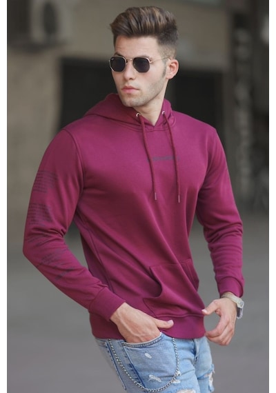 Madmext Bordo Baskılı Sweatshirt 5304 Bordo