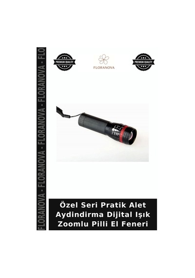 Özel Seri Pratik Alet Aydindirma Dijital Işık Zoomlu Pilli El Feneri Çok renkli