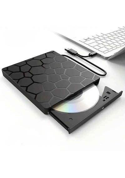Monozone Harici Cd Dvd Yazıcı Okuyucu Usb 3.0 + Type-c 8 Si 1 Arada Çoklayıcı Hub Sd/tf Kart Destekli