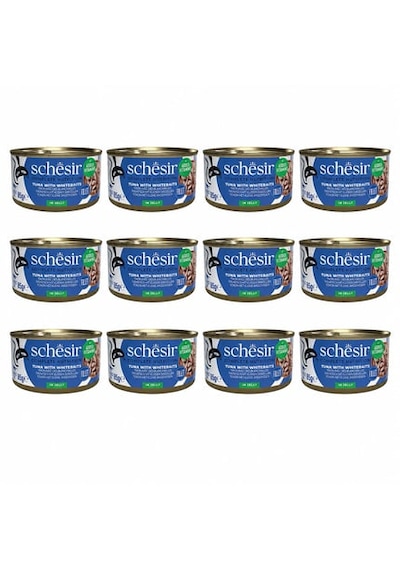 Schesir Jöle İçinde Ton Balıklı Ve Beyaz Balıklı Yetişkin Kedi Konservesi 85 G 12 Adet