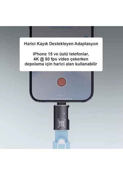 Ga89 Type-c To Şarj + Otg 3.0 2in1 Adaptör Telefona Harddisk Bağla Alüminyum Kasa