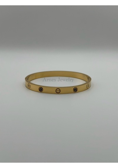 Arnes Jewelry Çelik Kelepçe Bileklik Ar83 Gold