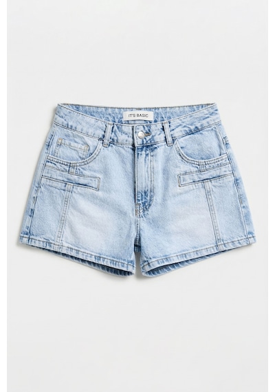 it's basic Kadın Ice Renk 4s6-3 Mom Fit Cep Detaylı Komfort Kumaş Denim Şort Ice Rengi it's basic Kadın Ice Renk 4s6-3 Mom Fit Cep Detaylı Komfort Kumaş Denim Şort Ice Rengi