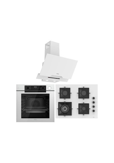 Ferre QEP64CB - SC406-WFA - D064-SA Fryart Artline Steam Beyaz Ankastre Set