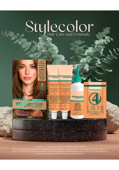 Stylecolor Bitkisel İçerikli Vegan Krem Saç Boyası 7.3 - Fındık Kabuğu