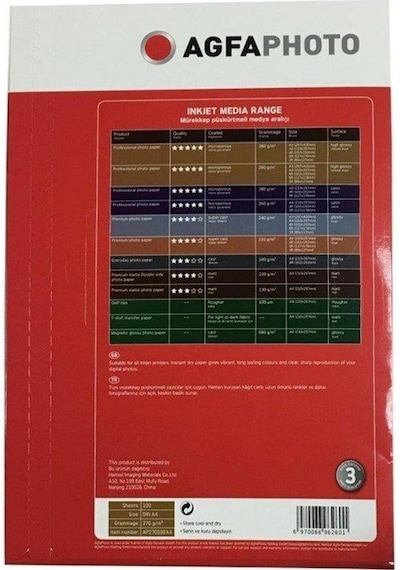Agfa Hıgh Glossy Photo Paper 210x297 A4 270 Gr 100lü