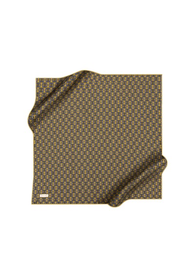 Logo Desenli Pierre Cardin Crepe Saten Eşarp Kahve1 Kahve1