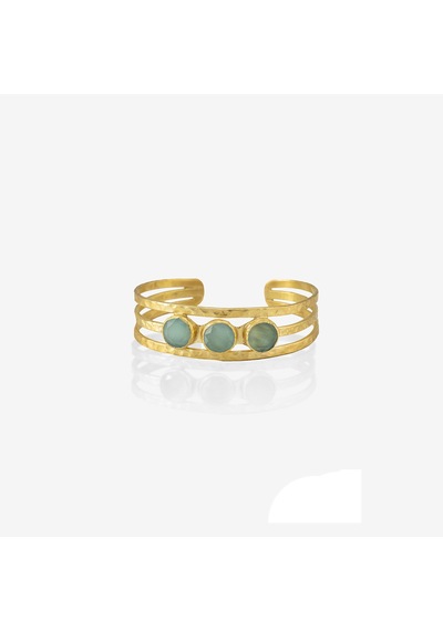 Kadir Jewellery 22 Ayar Altın Kaplama El İşçiliği Zirkon Taşlı Kadın Kaburga Bilezik Açık Mavi