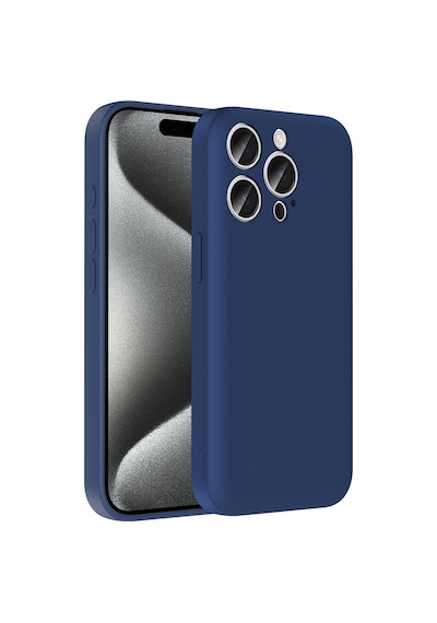 Apple Uyumlu iPhone 15 Pro Max Kılıf Kamera Korumalı Kartlık Hazneli Zore Vitra Kapak Lacivert