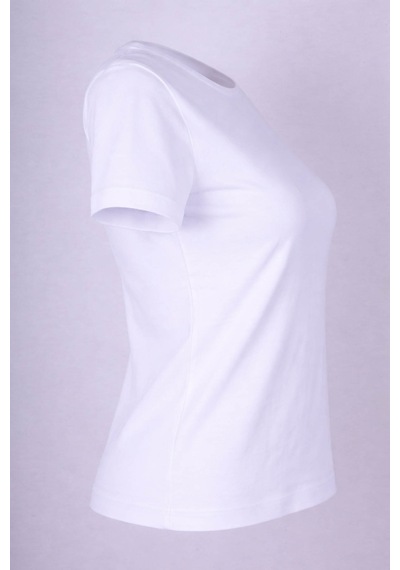 Trender Kurdele Baskı Beyaz Kadın T-shirt 6719 Beyaz