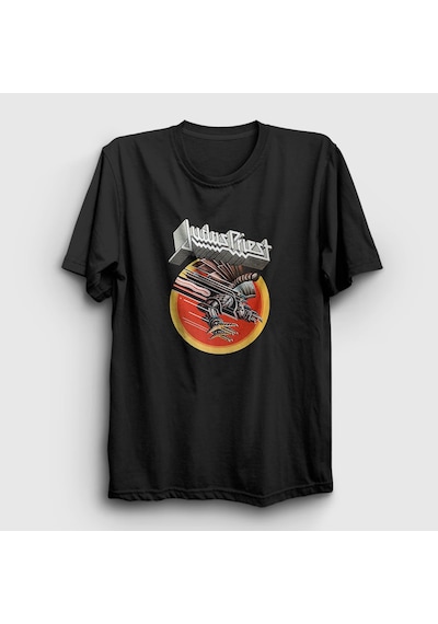 Presmono Unisex Vengeance Judas Priest T-shirt Siyah
