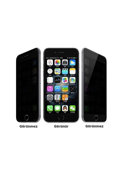 Apple iPhone 8 Plus Uyumlu Kor Privacy Hayalet Cam Ekran Koruyucu - Beyaz - T9686