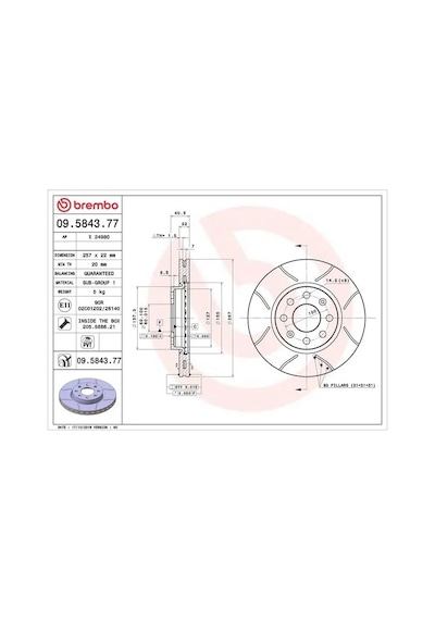 Fiat Doblo Fren Diski On 2001-2013 Brembo 09584377 2adettir
