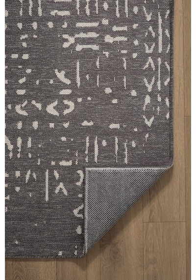 Mikasa Mks01z Antrasit Dekoratif Şönil Kilim İskandinav Desen Yıkanabilir Yumuşak Kaymaz Taban Halı