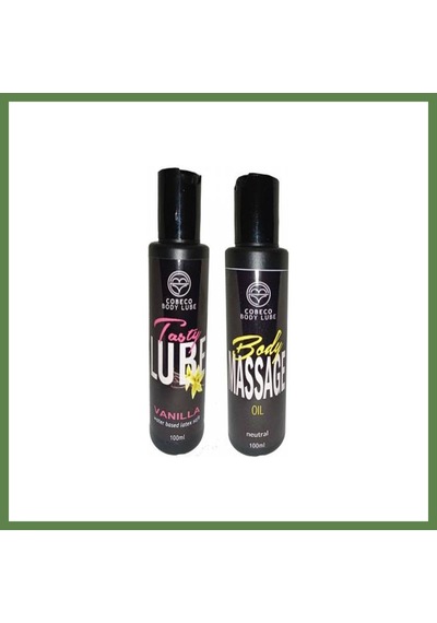 Bezos Cobeco Vanilla Tasty Lube & Body Massage Oil Vanilya Aromalı 100ml Ve Vücut Masaj Yağı 100ml Set Hb006