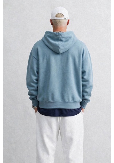 Barrels And Oıl Erkek Kapüşonlu Kanguru Cepli Sweatshirt - Mavi S.mavi S.mavi