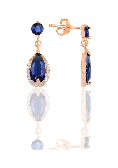 Gümüş Rose Safir Taşlı Damla Modeli Küpe N11.48220