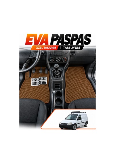 Opel Combo Panelvan 2001-2011 Uyumlu Eva Oto Paspas Metal Topukluklu Ön 2 Parça Kahverengi
