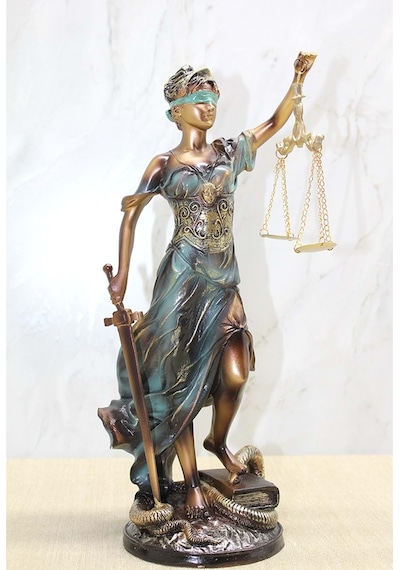 Dekoratif Themis Adalet Kadını Heykeli Biblo 30 13 Cm