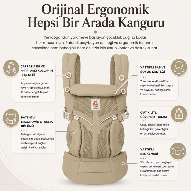 Ergobaby Taşıyıcı Omni Classic Mesh Soft Olive