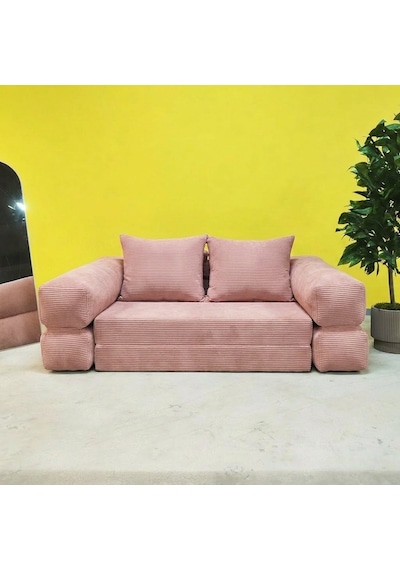 Katlanır Yatak Çok Fonksiyonlu Koltuk Pembe