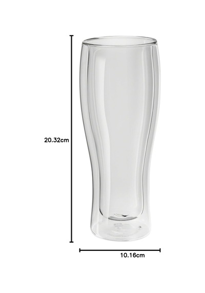 Zwıllıng Sorrento Çift Camlı 2'li Bira Bardağı, 414 Ml, Cam, Şeffaf Cam