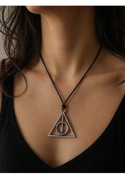 Harry Potter Ölüm Yadigarları Sembol İpli Kolye Unisex Hediye Çok renkli