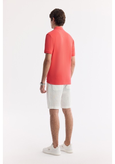 Avva Erkek Mercan Kıvrılmaz Polo Yaka %100 Pamuk Basic Regular Fit T-shirt B001032